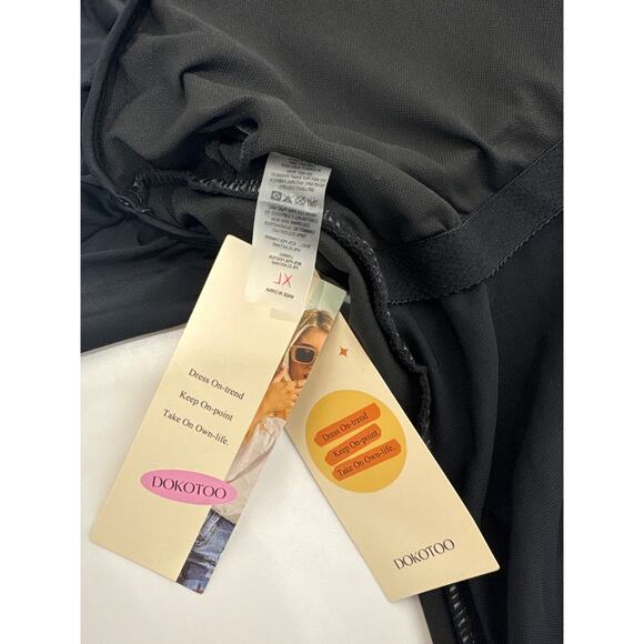 Dokotoo women’s XL one shoulder one piece swimsuit black tummy control bathing - Picture 2 of 9